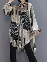 1pc Women Fashion Korean Style Striped Button Down Long Sleeve Shirt, Casual Everyday Wear